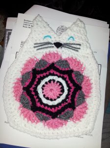 Karmic Kitty White Pink Black Gray